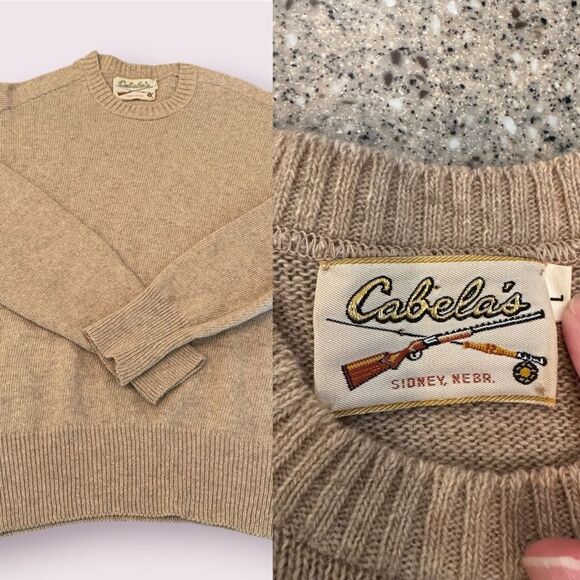 CABELA'S Vintage 70s/80s Wool Sweater Heritage Outdoor Fisherman Knit Crewneck - Picture 1 of 11